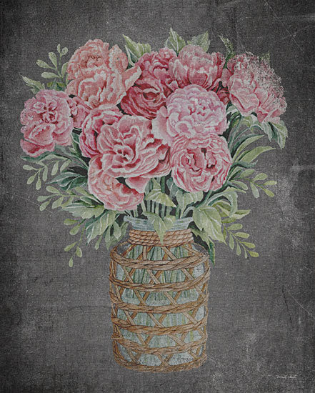 Cindy Jacobs CIN4319 - CIN4319 - Aged Floral Beauty III - 12x16 Flowers, Pink Flowers, Greenery, Vase, Rope, Bohemian, Gray Background, Bouquet from Penny Lane