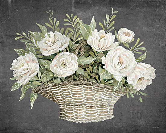 Cindy Jacobs CIN4325 - CIN4325 - Eternal Blooms II - 16x12 Flowers, Roses, White Roses, Greenery, Basket, White Basket, Black Background, French Country from Penny Lane