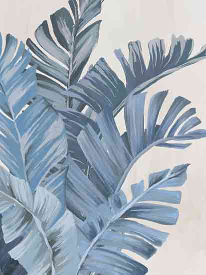 Cat Thurman Designs CTD173 - CTD173 - Shady Blue Banana Leaves - 12x16 Coastal, Tropical, Leaves, Banana Leaves, Blue Leaves from Penny Lane