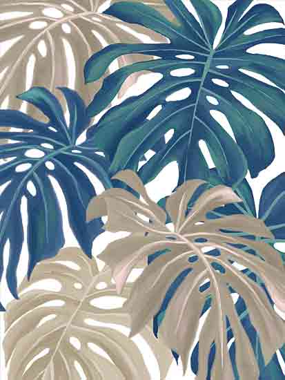 Cat Thurman Designs CTD175 - CTD175 - Moody Monstera Leaves - 12x16 Coastal, Tropical, Leaves, Monstera Leaves, Tan, Green from Penny Lane