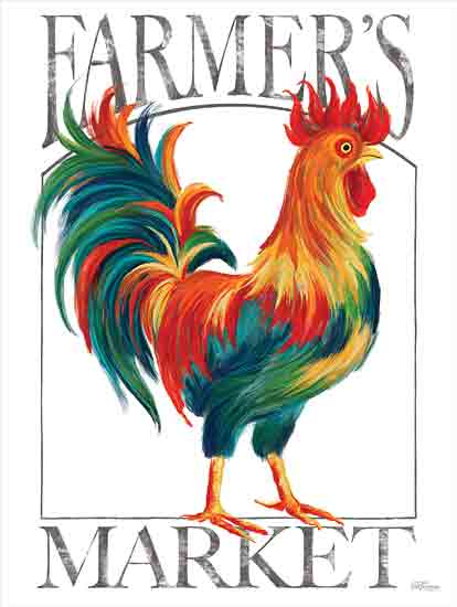 Cat Thurman Designs CTD188 - CTD188 - Farmer's Market Rooster - 12x16 Rooster, Colorful Rooster, Farmer's Market, Typography, Signs, Textual Art, Advertisement from Penny Lane