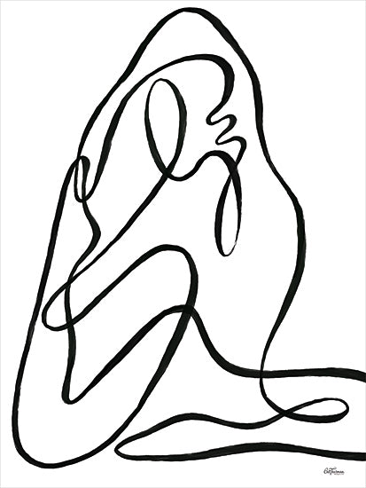 Cat Thurman Designs CTD208 - CTD208 - Yoga Pose - 12x16 Abstract, Woman, Yoga Pose, Contemporary, Black & White from Penny Lane