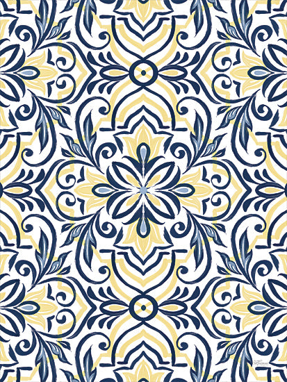 Cat Thurman Designs CTD212 - CTD212 - Navy and Yellow Tile - 12x16 Tile, Folk Art Design, Yello, Blue from Penny Lane