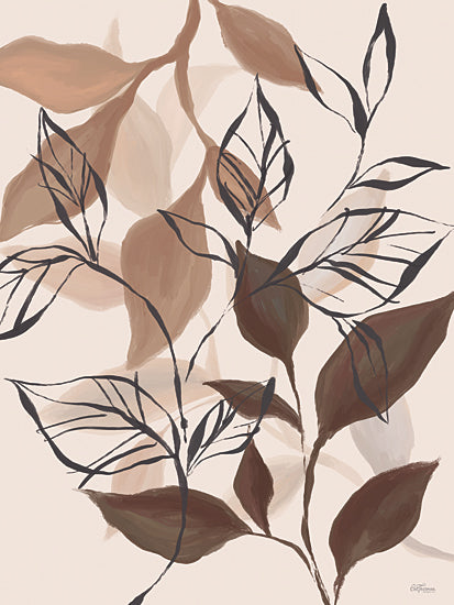 Cat Thurman Designs CTD273 - CTD273 - Sienna Layered Leaves II - 12x16 Coastal, Tropical, Leaves, Sienna Layered Leaves, Tan, Brown, Silhouette from Penny Lane