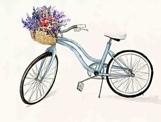 Dogwood Portfolio DOG284 - DOG284 - Flower Bicycle II - 16x12 Flowers, Basket, Bicycle, Bike, Blue Bike, Lavender from Penny Lane