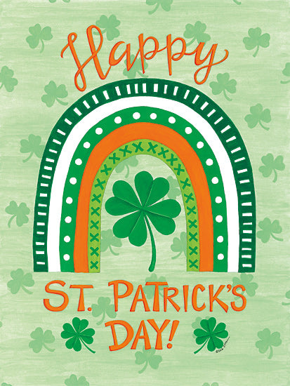 Deb Strain DS2299 - DS2299 - St. Pat's Rainbow - 12x16 St. Patrick's Day, Rainbow, Four Leaf Clovers, Shamrocks, Happy St. Patrick's Day, Typography, Signs, Textual Art, Spring from Penny Lane