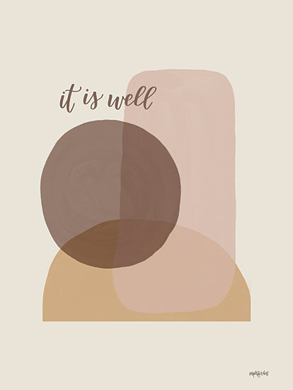 Imperfect Dust DUST1126 - DUST1126 - It Is Well - 12x16 Inspirational, It is Time, Typography, Signs, Textual Art, Clay Colors, Shapes from Penny Lane