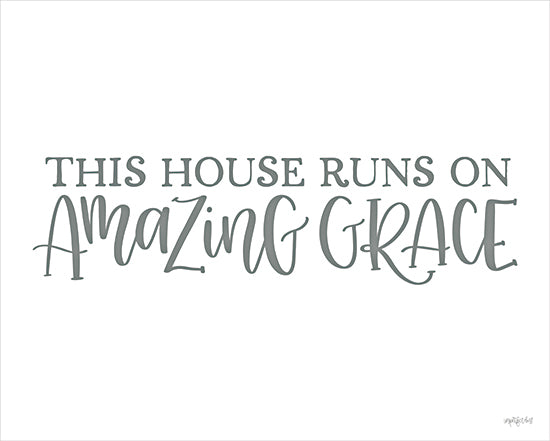 Imperfect Dust DUST1155 - DUST1155 - This House Runs on Amazing Grace - 16x12 Religious, This House Runs on Amazing Grace, Typography, Signs, Textual Art, Gray and White from Penny Lane