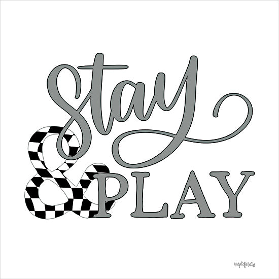 Imperfect Dust DUST1192 - DUST1192 - Stay & Play - 12x12 Stay & Play, Typography, Signs, Textual Art, Gray, Black, White from Penny Lane