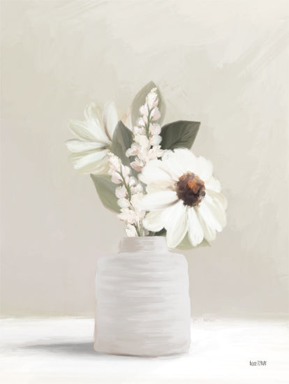 House Fenway FEN1070 - FEN1070 - Bespoken Wildflowers - 12x16 Flowers, Wildflowers, White Flowers, Vase, White Vase, Spring, Spring Wildflowers, Neutral Palette from Penny Lane