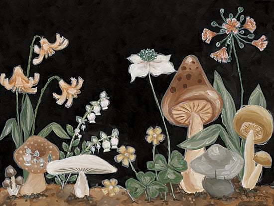 Hollihocks Art HH256 - HH256 - Many Mushrooms II - 16x12 Mushrooms, Flowers, Different Types of Mushrooms, Black Background from Penny Lane