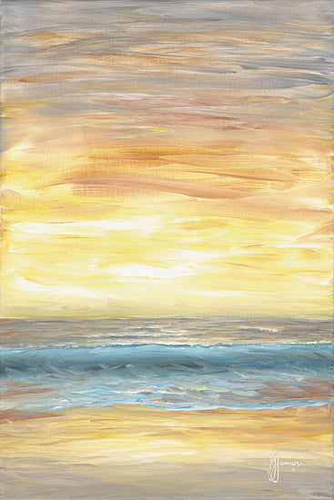 Georgia Janisse JAN328 - JAN328 - Golden Skies and Blue Waters - 12x18 Coastal, Landscape, Ocean, Waves, Sunlight, Yellow Sky, Abstract from Penny Lane