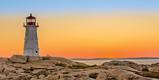 JG Studios JGS574 - JGS574 - Shades of Orange Lighthouse - 18x9 Coastal, Lighthouse, Rocks, Landscape, Sunshine, Shades of Orange Lighthouse, Sky from Penny Lane