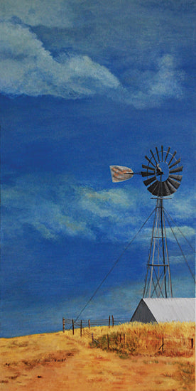 JG Studios JGS596 - JGS596 - Windmill at the Ranch - 9x18 Ranch, Windmill, Barn, Fields, Blue Sky from Penny Lane