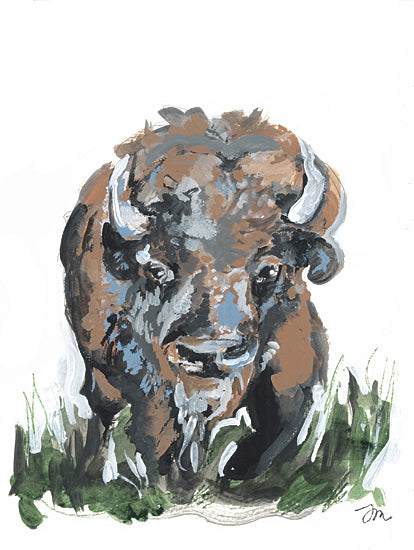 Jessica Mingo JM582 - JM582 - Thunder - 12x16 Buffalo, Portrait, Abstract, Grass, Brown Buffalo from Penny Lane