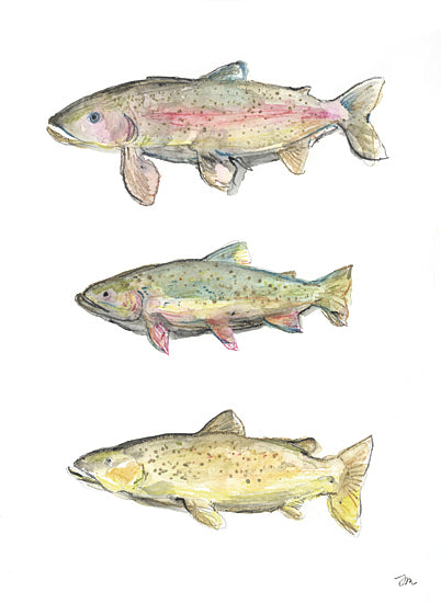 Jessica Mingo JM586 - JM586 - Trout - 12x16 Lake, Fish, Trout, Three Fish, Fishing from Penny Lane