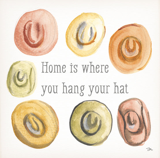 Jessica Mingo JM597 - JM597 - Home is Where You Hang Your Hat - 12x12 Inspirational, Home is Where You Hang Your Hat, Typography, Signs, Textual Art, Fashion, Hats from Penny Lane