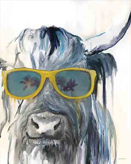 Kamdon Kreations KAM995 - KAM995 - Good Vibrations - 12x16 Whimsical, Cow, Tropical, Sunglasses, Portrait, Abstract from Penny Lane