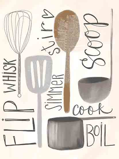 Katie Doucette KD154 - KD154 - Kitchen Words - 12x16 Kitchen, Kitchen Utensils, Utensils, Pot, Kitchen Words, Typography, Signs, Textual Art from Penny Lane