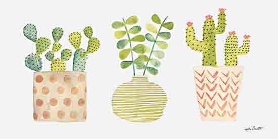 Katie Doucette KD165 - KD165 - Succulent Trio - 18x9 Cactus, Succulents, Southwest, Still Life, Three Potted Succulents, Pots, Watercolor from Penny Lane