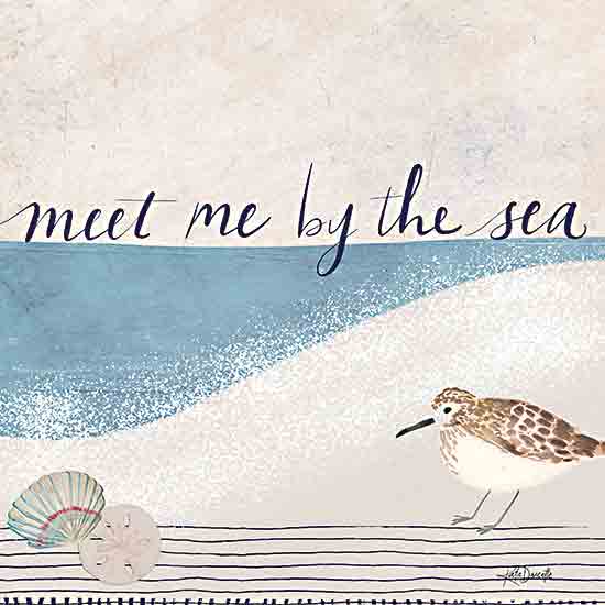 Katie Doucette KD172 - KD172 - Meet Me by the Sea - 12x12 Coastal, Sea, Landscape, Beach, Seashells, Bird, Inspirational, Meet Me By the Sea, Typography, Signs, Textual Art from Penny Lane