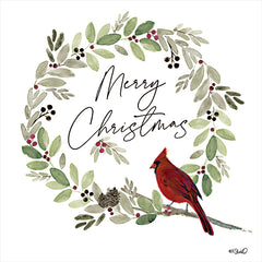 KS224LIC - Merry Christmas Cardinal Wreath - 0