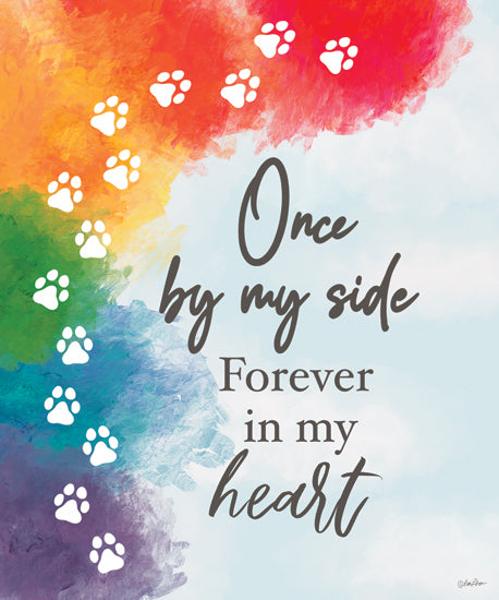 Lisa Larson LAR643 - LAR643 - Forever in My Heart - 12x16 Bereavement, Pets, Paw Prints, Rainbow, Once By My Side, Forever in My Heart, Typography, Signs, Textual Art from Penny Lane