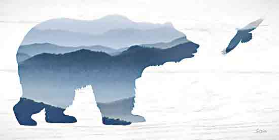 Lori Deiter LD3472 - LD3472 - Mountain Bear I - 18x9 Photography, Lodge, Bear, Mountain Bear, Eagle, Blue & White, Landscape, Double Exposure from Penny Lane