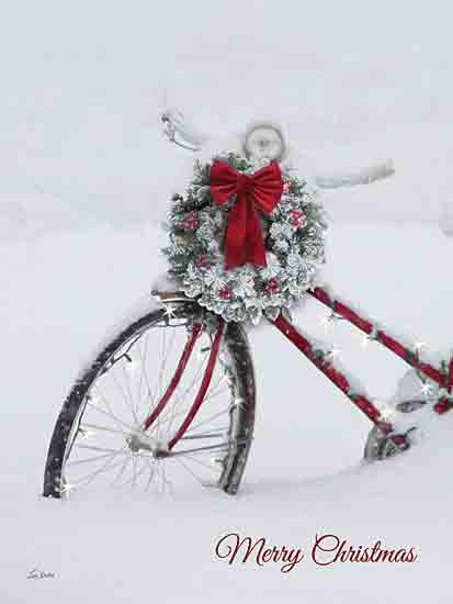 Lori Deiter LD3560 - LD3560 - Merry Christmas Bicycle - 12x16 Christmas, Holiday, Photography, Bicycle, Bike, Winter, Wreath, Snow, Merry Christmas, Typography, Signs, Textual Art from Penny Lane