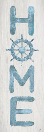 Lori Deiter LD3675 - LD3675 - Nautical Home Sign  - 12x36 Coastal, Home, Typography, Signs, Textual Art, Ship's Helm, Wheel, Blue & White from Penny Lane