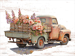 LET1086 - Vintage Flower Truck V - 16x12