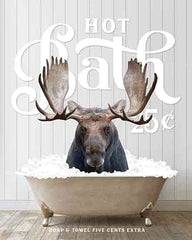 LET983 - Moose Hot Bath - 12x16