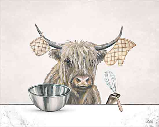 Lee Keller LK242 - LK242 - Ready to Bake Highland - 16x12 Kitchen, Farmhouse/Country, Cow, Highland Cow, Whimsical, Oven Mitts, Whisk, Bowl. Ready to Bake from Penny Lane