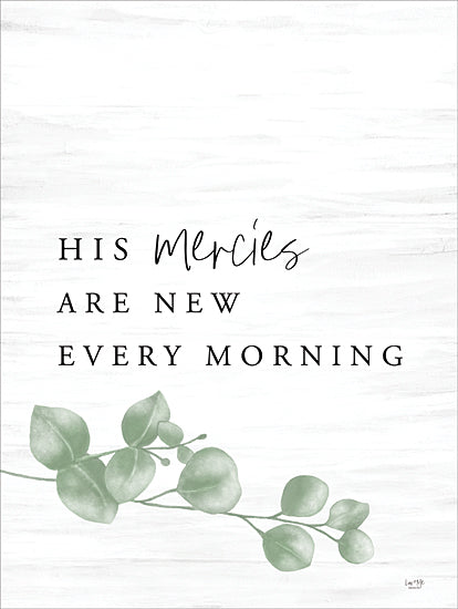 Lux + Me Designs LUX952 - LUX952 - His Mercies Are New Set 1 of 2 - 12x16 Religious, His Mercies are New Every Morning, Typography, Signs, Textual Art, Eucalyptus, Greenery from Penny Lane