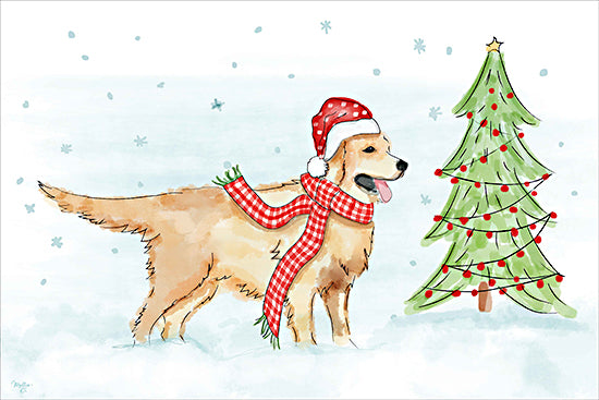 Mollie B. MOL2784 - MOL2784 - Christmas Dog - 18x12 Christmas, Holidays, Dog, Winter, Christmas Tree, Scarf, Snowflakes, Watercolor from Penny Lane