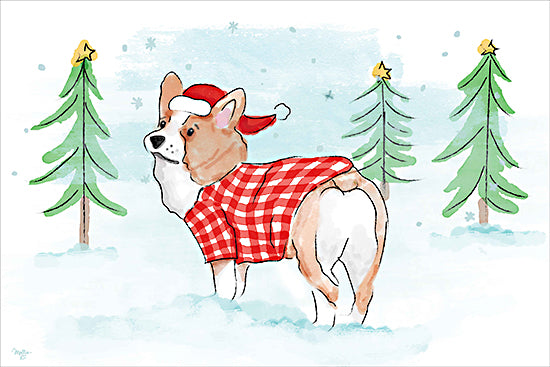Mollie B. MOL2785 - MOL2785 - Christmas Corgi Dog - 18x12 Christmas, Holidays, Dog, Corgi, Winter, Christmas Trees, Dog Sweater, Snowflakes, Watercolor from Penny Lane