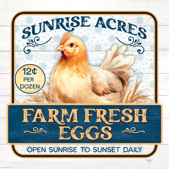 Mollie B. MOL2790 - MOL2790 - Farm Fresh Eggs - 12x12 Farm, Chickens, Hen, Sunrise Acres Farm Fresh Eggs, Typography, Signs, Textual Art from Penny Lane