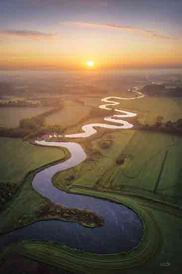 Martin Podt MPP1051 - MPP1051 - Winding River Sunset - 12x18 Photography, Landscape, River, Winding River, Sunset, Sun from Penny Lane