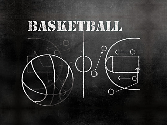 Masey St. Studios MS246 - MS246 - Basketball Plays - 16x12 Basketball, Sports, Basketball Plays, Chalkboard, Basketball, Typography, Signs, Textual Art, Masculine, Black & White from Penny Lane