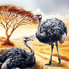 ND311 - African Safari Ostriches - 12x12