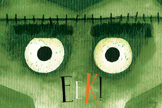 Nicole DeCamp ND429 - ND429 - Eek! - 18x12 Halloween, Frankenstein, Face, Eyes, Scar, Green, Eek!, Typography, Signs, Textual Art, Fall from Penny Lane