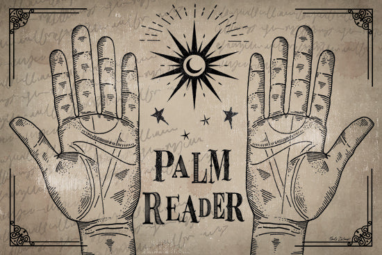Nicole DeCamp ND433 - ND433 - Palm Reader - 18x12 Halloween, Hands, Palms, Palm Reader, Typography, Signs, Textual Art, Stars from Penny Lane