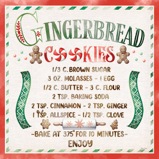 Nicole DeCamp ND617 - ND617 - Gingerbread Cookies - 12x12 Christmas, Holidays, Kitchen, Gingerbread, Gingerbread Cookies Recipe, Typography, Signs, Textual Art, Cookies, Cookie Recipe, Border, Winter from Penny Lane