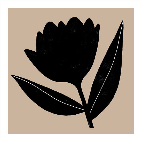 Rachel Nieman RN630 - RN630 - Mod Mix 3 - 12x12 Abstract, Floral, Black, Tan, White Border, Contemporary, Modern from Penny Lane