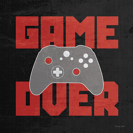 Susan Ball SB1395 - SB1395 - Game Over - 12x12 Sports, Games, Video Games, Controller, Game Over, Typography, Signs, Textual Art, Red, Black, Masculine from Penny Lane