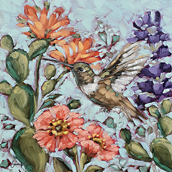 Sara G. Designs SGD145 - SGD145 - Desert Magic - 12x12 Humming Bird, Flowering Cactus, Orange Blooms, Purple Blooms, Brush Strokes from Penny Lane
