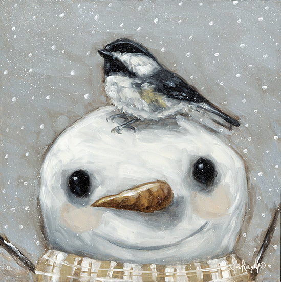 Sara G. Designs SGD248 - SGD248 - The Cute Little Visitor I - 12x12 Winter, Snowman, Bird, Snowflakes, Scarf, Whimsical, Primitive from Penny Lane