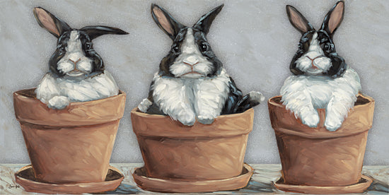 Sara G. Designs SGD275 - SGD275 - Bunny Pots - 18x9 Still Life, Whimsical, Bunny, Rabbits, Pots, Clay Pots, Bunny Pots from Penny Lane