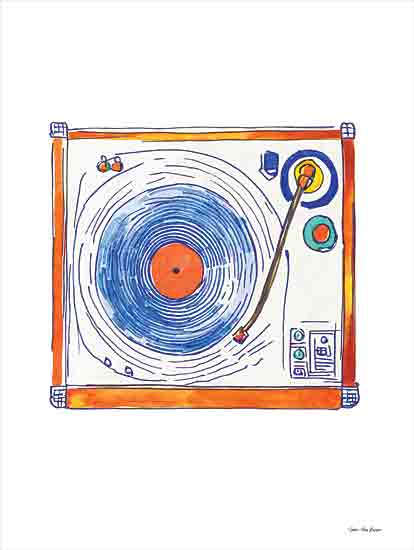 Seven Trees Design ST1095 - ST1095 - The Timeless Turntable      - 12x16 Abstract, Turntable, Record Player, Music, Sketch, Drawing Print from Penny Lane