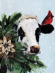 WL273 - Christmas Cow and Cardinal - 12x16